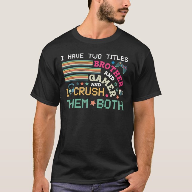 Farbenfrohe Spiele für Jungs Bruder T-Shirt (Vorderseite)