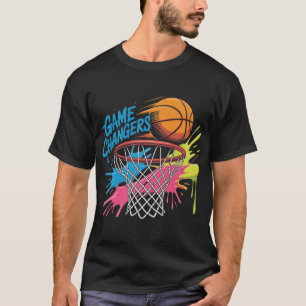 Farbenfrohe Spielwandler Basketball Gefärbte Krawa T-Shirt