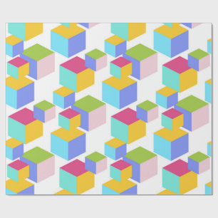 Farbenfrohe Spielzeugblöcke Art Pattern Geschenkpapier