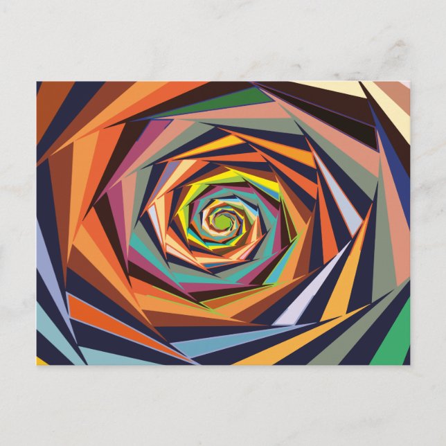 Farbenfrohe Spirale Abstrakt in der linearen flach Postkarte (Vorderseite)