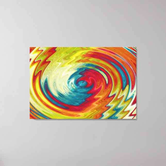 Farbenfrohe Spirale Abstrakte Kunst Leinwanddruck (Vorderseite)
