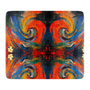 Farbenfrohe Spiralfusion Schneidebrett