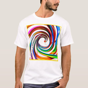 Farbenfrohe Spiralmuster Kunst T-Shirt