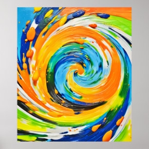 Farbenfrohe Spiralvortex-Design Poster
