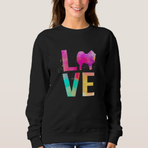 Farbenfrohe Spitz Hund Mama Spitz Sweatshirt