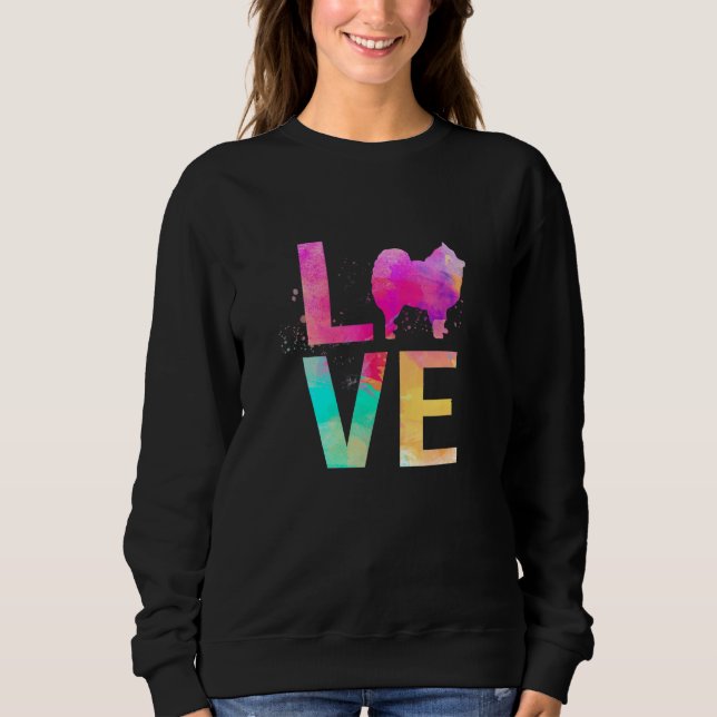 Farbenfrohe Spitz Hund Mama Spitz Sweatshirt (Vorderseite)