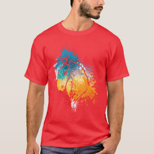Farbenfrohe Splash Art Farm Tiere Pferdeschlitten  T-Shirt