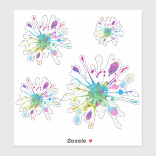 Farbenfrohe Splash-Design Aufkleber