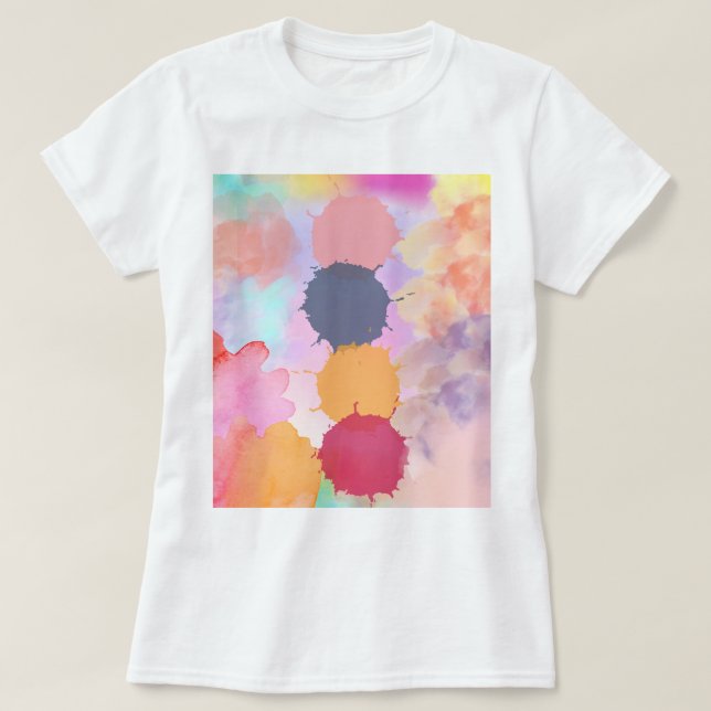 Farbenfrohe Splash Paint T-Shirt (Design vorne)