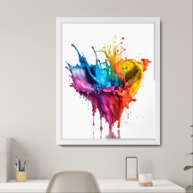 Farbenfrohe Splash Wasser Abstrakt Art Poster