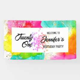 Farbenfrohe Splash Wasserfarbe Geburtstag Banner