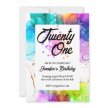 Farbenfrohe Splash Wasserfarbe Geburtstag