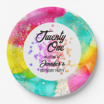 Farbenfrohe Splash Wasserfarbe Geburtstag