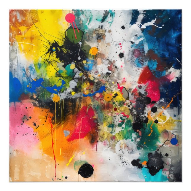 Farbenfrohe Splashes Abstrakte Kunst Fotodruck (Vorne)