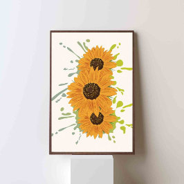 farbenfrohe Splint-Sonnenblume Poster