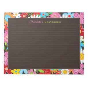 Farbenfrohe Springblumen Garten Notepad Notizblock