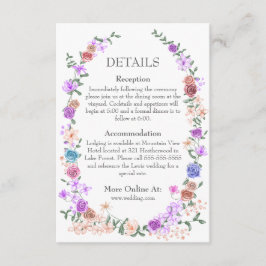 Farbenfrohe Springtime Garden Rose Hochzeiten Deta Begleitkarte