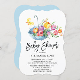 Farbenfrohe Springtime Tulip BabyShower Einladung
