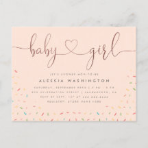 Farbenfrohe Sprinkle Rose Gold Girl Babydusche