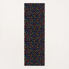 Farbenfrohe Sprinklen Black Yoga Mat Yogamatte