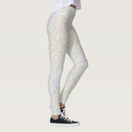 Farbenfrohe Sprinklen über weißen Spaß Leggings