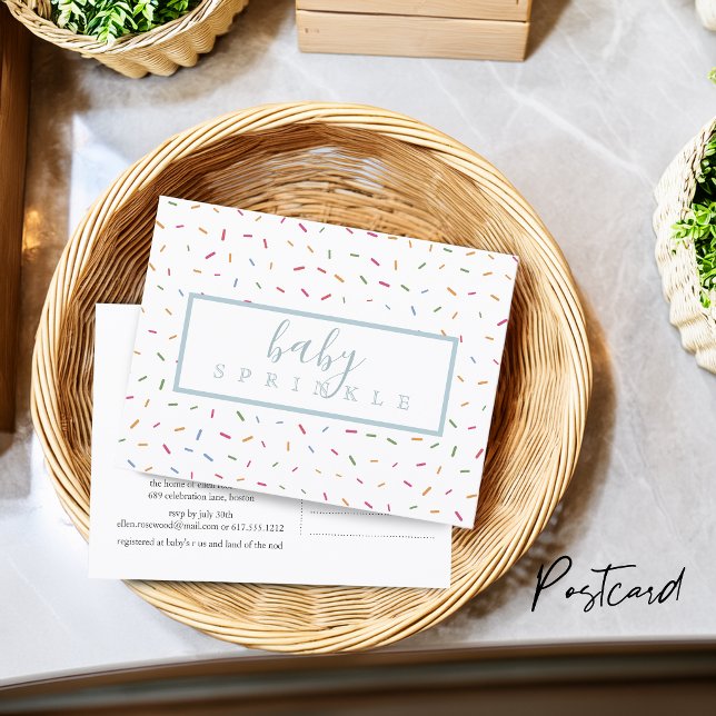 Farbenfrohe Sprinkles Baby Sprinkle Einladung (Colorful Sprinkles Baby Sprinkle Baby Shower Invitation Postcard)