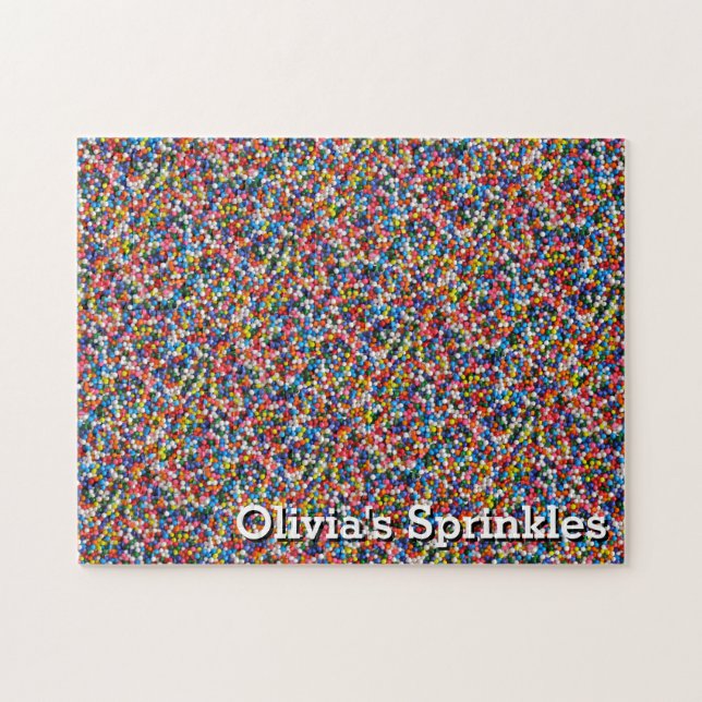 Farbenfrohe Sprinkles fügen einen beliebigen Namen (Horizontal)