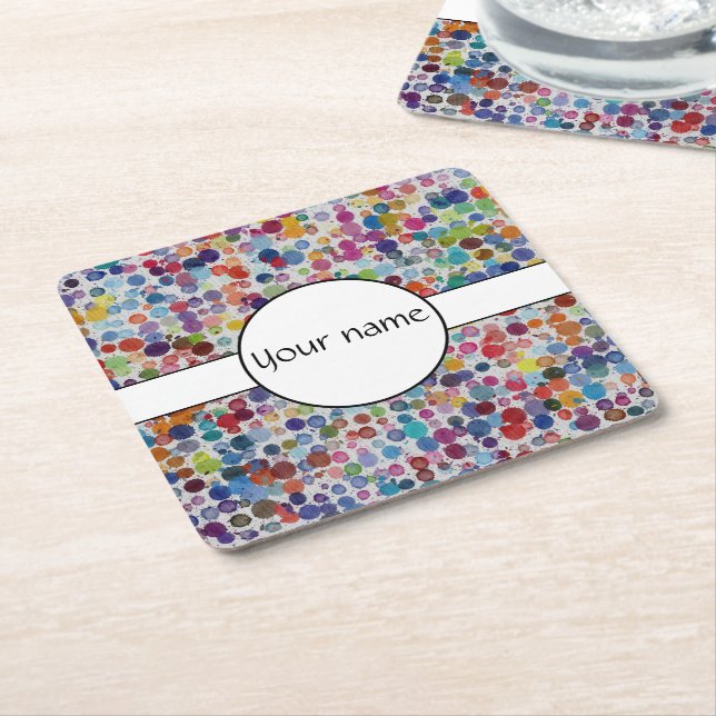 Farbenfrohe Spritzer abstraktes Design Rechteckiger Pappuntersetzer (angewinkelt)