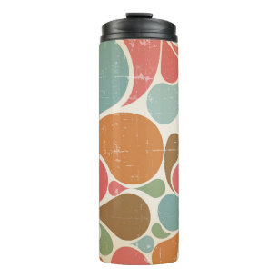 Farbenfrohe Spritzer: abstraktes Retro-Muster. Thermosbecher