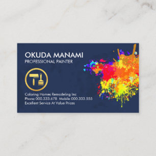 Farbenfrohe Spritzer-Malerei Visitenkarte