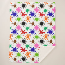 Farbenfrohe Spritzer Muster in Weiß