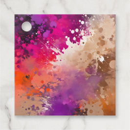 Farbenfrohe Spritzer Paint Art Tags Geschenkanhänger