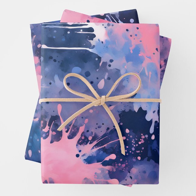 Farbenfrohe Spritzer Paint Art Wrapping Paper Shee Geschenkpapier Set (Von Creator hochgeladen)