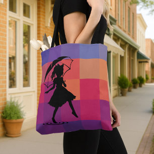 Farbenfrohe Square Print mit Umbrella Giro del Mal Tasche