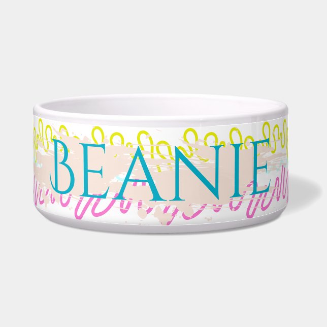 Farbenfrohe Squiggline Pet Bowl Napf (Vorderseite)