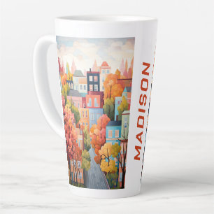 farbenfrohe Stadt Milchtasse