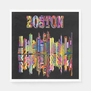 Farbenfrohe Stadtführung von Boston Napkins Serviette