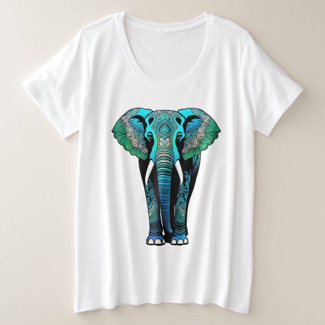 Farbenfrohe Stammeselementar - Künstlerische Leben Große Größe T-Shirt (Design vorne)