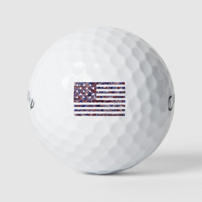 Farbenfrohe Star-Spangled Banner America Flag Golfball (Vorderseite)