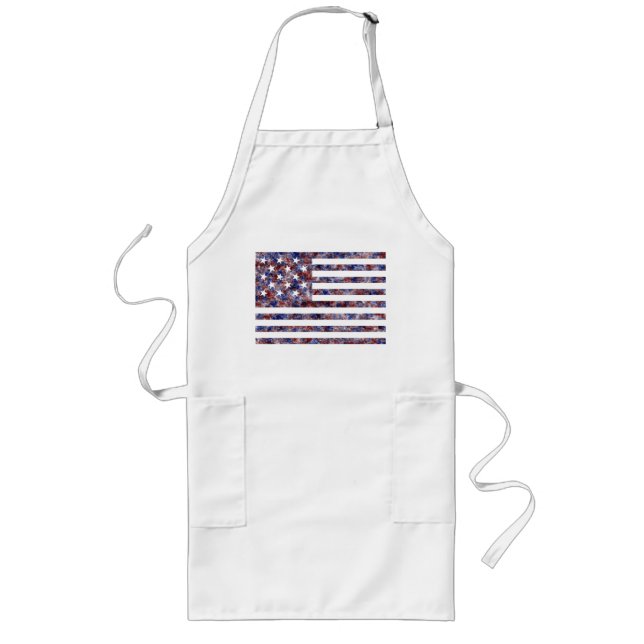 Farbenfrohe Star-Spangled Banner America Flag Lange Schürze (Vorne)