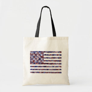 Farbenfrohe Star-Spangled Banner America Flag Tragetasche