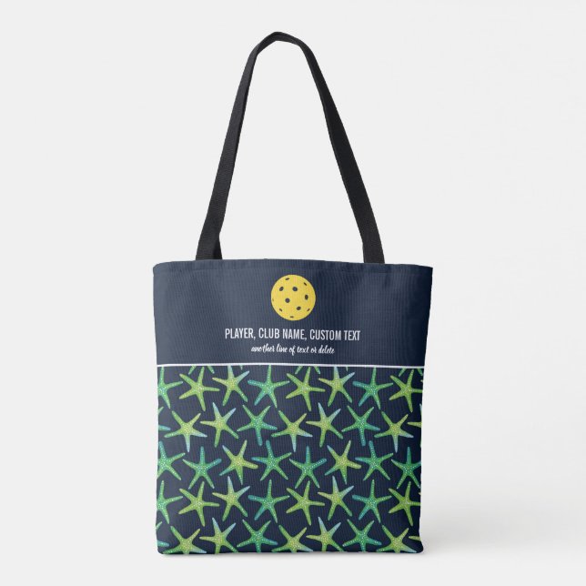 Farbenfrohe Starfish Muster Custom Pickleball Padd Tasche (Rückseite)