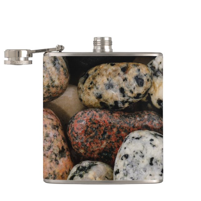 Farbenfrohe Steine Flachmann (Geöffnet)