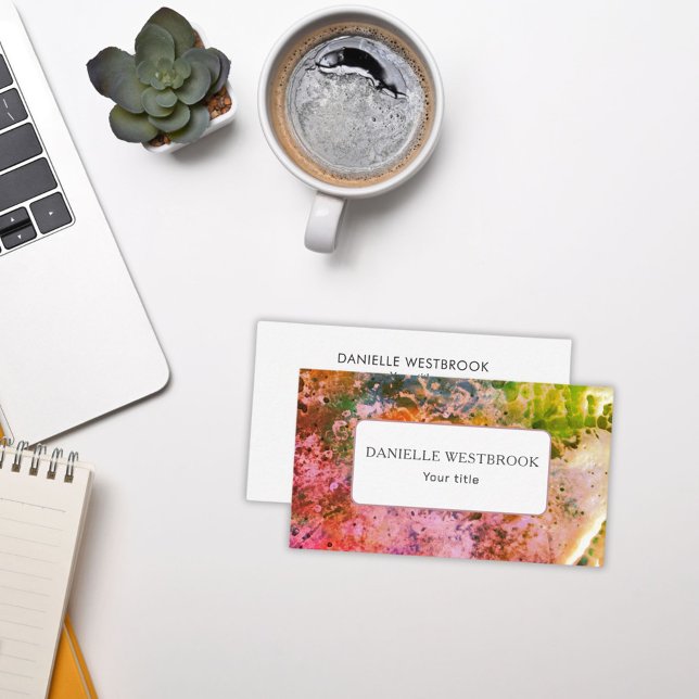 Farbenfrohe Steine Rot Rosa Grün Visitenkarte (Von Creator hochgeladen)