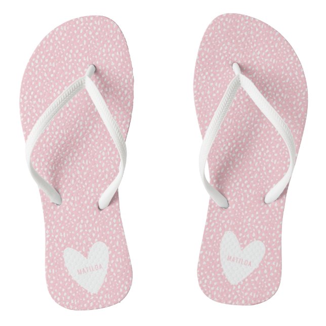 Farbenfrohe Stelle mit personalisiertem Herzen Flip Flops (Fußbett)