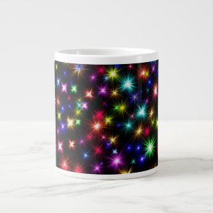 Farbenfrohe Sterne Feuerwerk Design Jumbo-Tasse