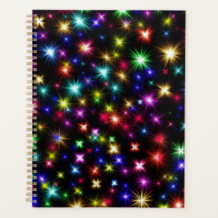 Farbenfrohe Sterne Feuerwerk Design Planer