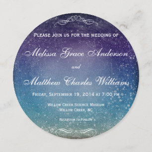 Farbenfrohe Sterne im Abend Sky Wedding Einladung