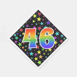 Farbenfrohe Sterne + Regenbogenmuster "46" Event # Serviette