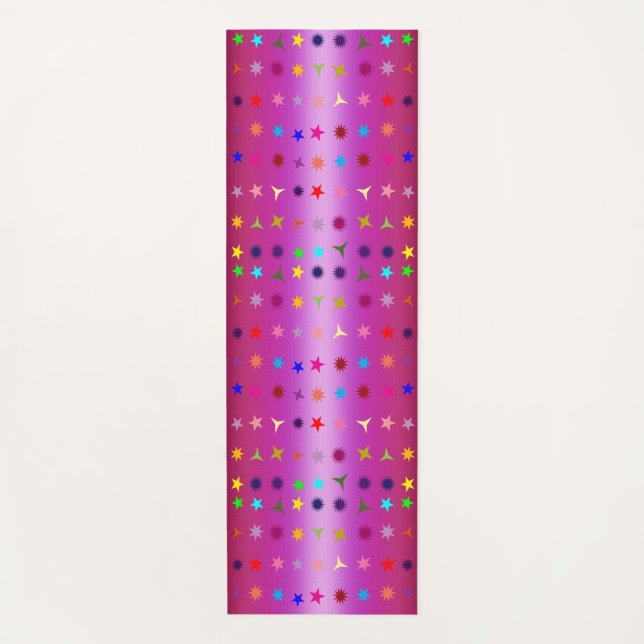 Farbenfrohe Sterne Rosa Yoga Mat Yogamatte (Vorderseite)
